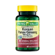 جینسینگ پاناکس کره ای اسپرینگ والی 60 عددی Spring Valley Korean Panax Ginseng, 100 mg