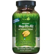 ویتامین D3 و K2 و عصاره زردچوبه اروین نچرالز 60 عدد
