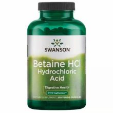 بتائین HCl اسید هیدروکلراید با وگپپتاز سوانسون 250 عددی Swanson Betaine HCl Hydrochloric Acid with VegPeptase